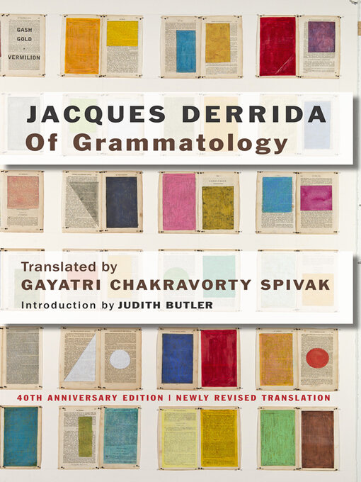 Title details for Of Grammatology by Jacques Derrida - Wait list